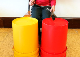 Tambores de balde reutilizado